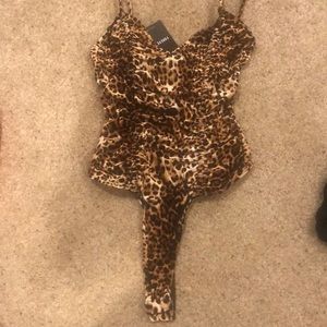 Cheetah print velvet bodysuit